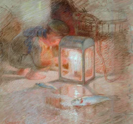 Poika lyhdyn kanssa (luonnos teokseen 